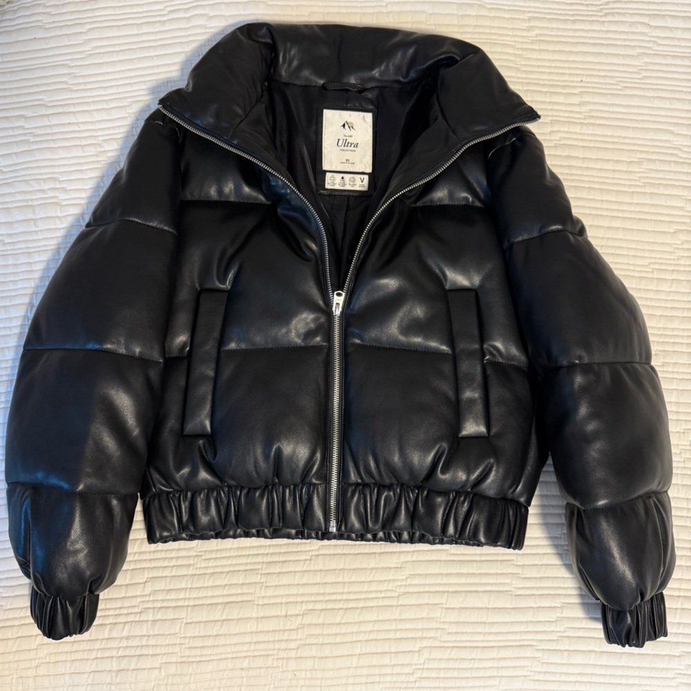 NWOT Abercrombie & Fitch Leather Ultra Puffer Jacket